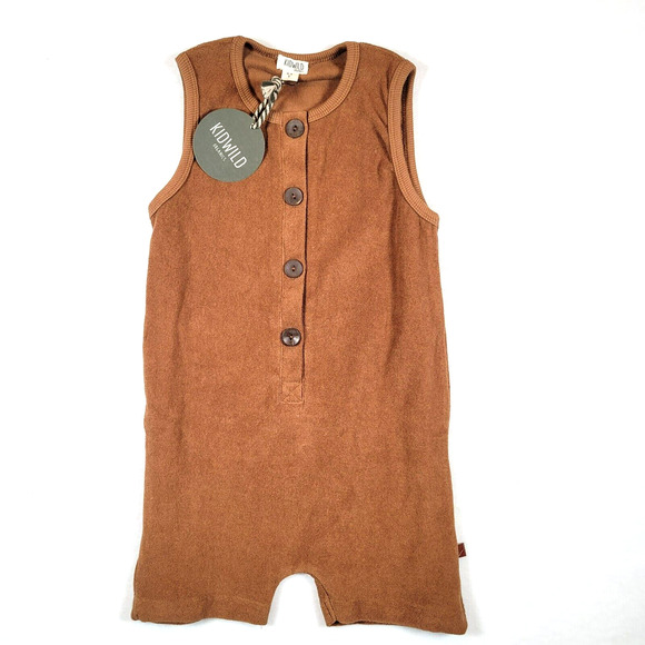 Kidwild Other - Kidwild Kids Tank Short Romper Jumper Size 4-5Y Brown Terry Cloth Crew Neck Boho